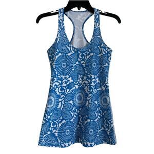 Lululemon Cool Racerback Tank, Porcelain Blue Floral Print, Size 4–6 (Est.)